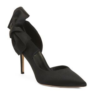 DEE OCLEPPO Belmont Satin Heels With Bow Accent